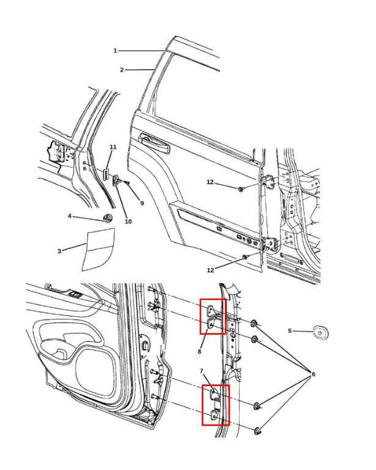 11-21 Jeep Grand Cherokee Summit Rear Left Side Door Hinge Upper and Lower Pair - Alshned Auto Parts