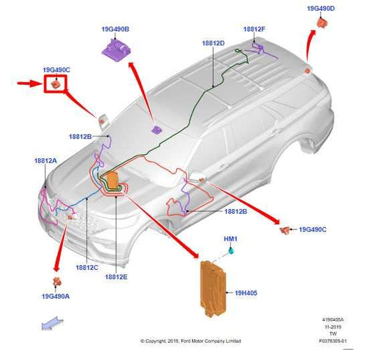 2020-24 Ford Explorer Right Side Door Rear View Mirror Camera GD9T-19J220-AG OEM - Alshned Auto Parts