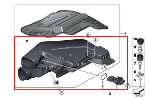 2013-2015 BMW 750i xDrive 4.4L Engine Right Side Air Intake Cleaner Filter Box - Alshned Auto Parts