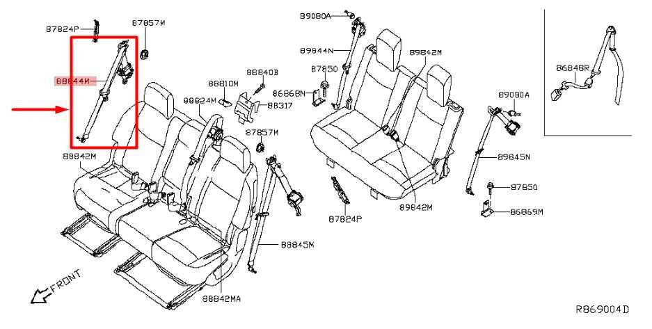 2013-2020 Nissan Pathfinder Rear Right Side Seat Belt Retractor 88844-3JA1B OEM - Alshned Auto Parts