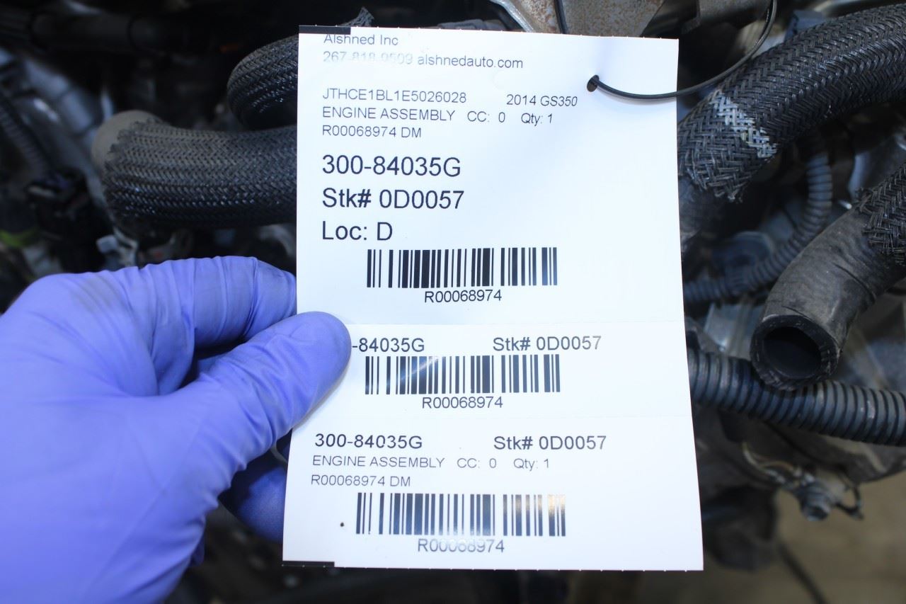 13-15 Lexus GS350 3.5L AWD Engine 2GRFSE VIN E 5th digit 115K 1900031D53 *ReaD* - Alshned Auto Parts