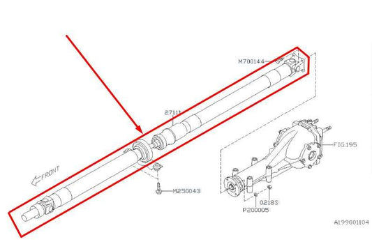 2015-2021 Subaru WRX Premium 2.0L AWD MT Rear Drive Shaft Propeller 27111FJ031 - Alshned Auto Parts