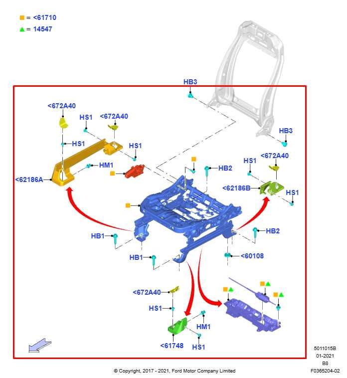 2018-21 Ford Expedition Max XLT 3.5L 4WD Front Right Side Seat Lower Track Frame - Alshned Auto Parts
