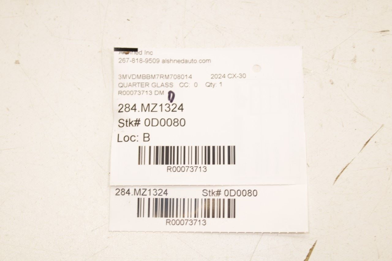 20-25 Mazda CX-30 2.5 S Rear Left Side Quarter Window Glass DGJ1-63-950A *ReaD* - Alshned Auto Parts