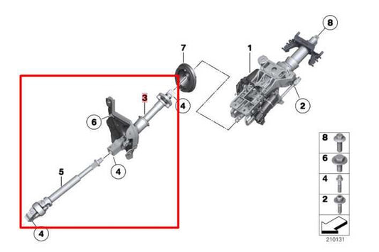10-15 BMW 750i xDrive 4.4L Steering Column Intermediate Lower Shaft Swivel Joint - Alshned Auto Parts