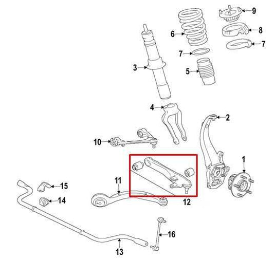 2017-2020 Jaguar XE R-Dynamic S Front Left Rear Lower Control Arm T2H19030 OEM - Alshned Auto Parts