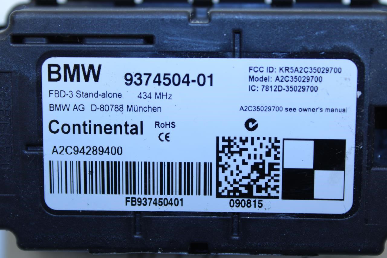 2015-2016 BMW 435I Gran Coupe xDrive Radio Remote Control Receiver 9374504-01 - Alshned Auto Parts