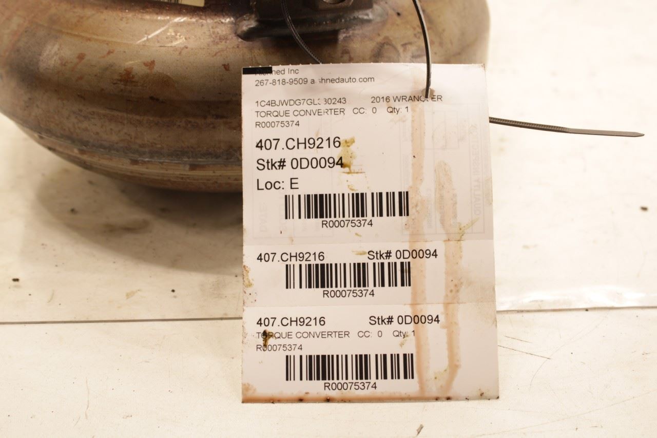 12-17 Jeep Wrangler Unlimited 3.6L 4WD Transmission Torque Converter 04753436AA - Alshned Auto Parts