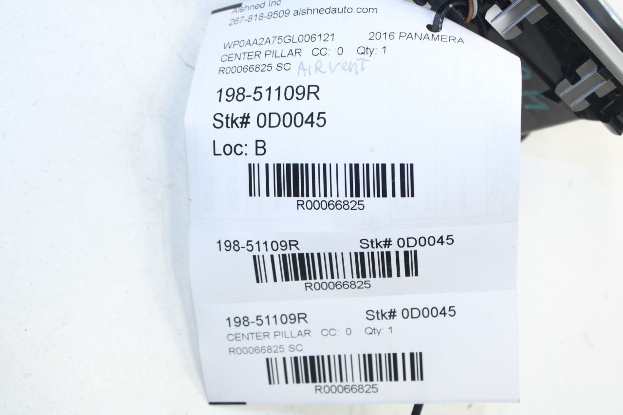 10-16 Porsche Panamera 4 Passenger RH Side Lower B-Pillar Air Vent Louver Grille - Alshned Auto Parts