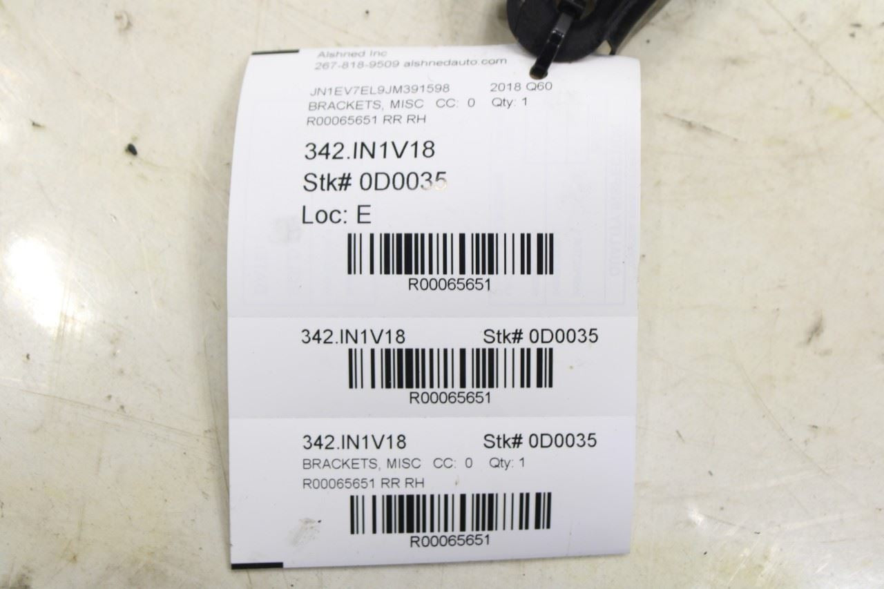 2017-22 Infiniti Q60 Luxe AWD Rear Right Side Subframe Crossmember Stay Bracket - Alshned Auto Parts