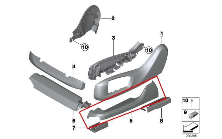 2013-2022 BMW 750I xDrive Front Right and Left Seat Track Cover Trim 52107318986 - Alshned Auto Parts