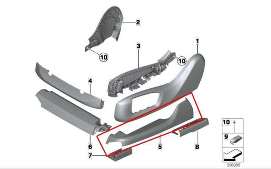 2013-2022 BMW 750I xDrive Front Right and Left Seat Track Cover Trim 52107318986 - Alshned Auto Parts
