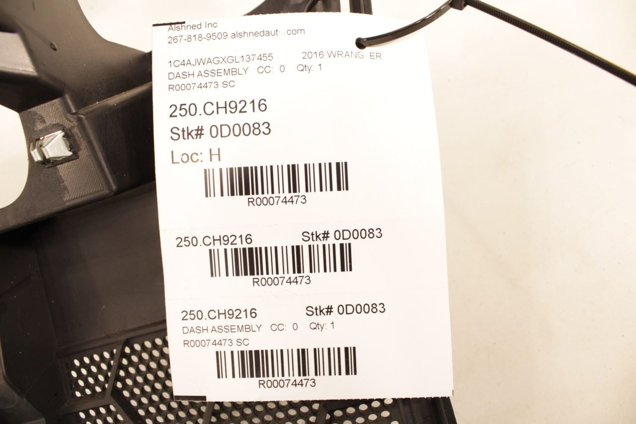 2015-2017 Jeep Wrangler Sport 2dr Dash Instrument Panel 5XT90DX9AC OEM - Alshned Auto Parts
