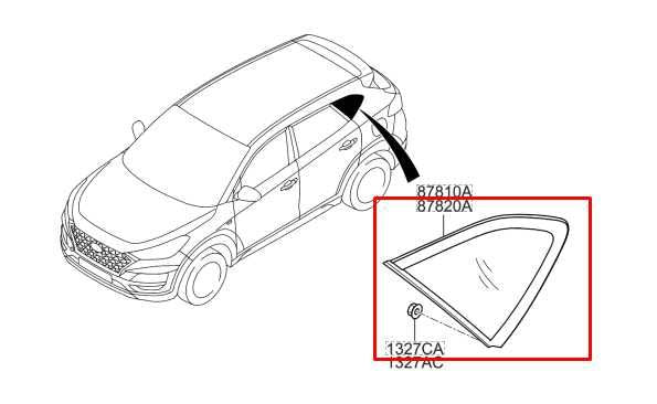 2015-2021 Hyundai Tucson Value Rear Left Side Quarter Window Glass 87810-D3010 - Alshned Auto Parts