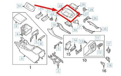 2016-20 Infiniti QX60 Center Console Shifter Panel w Cup Holder 96915-9NJ0A OEM - Alshned Auto Parts