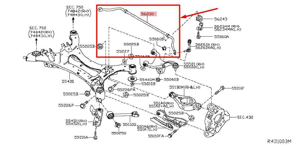 19-20 Infiniti QX60 RR Suspension Stabilizer Anti Roll Sway Bar 56230-3JA0A OEM - Alshned Auto Parts