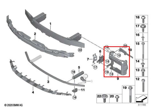 23-25 BMW 430i xDrive Front Bumper Left Side Reinforcement Support Mount Bracket - Alshned Auto Parts