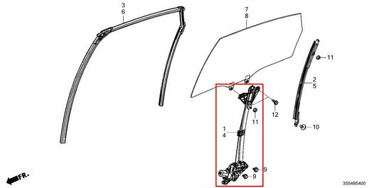 2023-2026 Acura Integra A-Spec Rear Right Side Door Window Regulator w/ Motor - Alshned Auto Parts