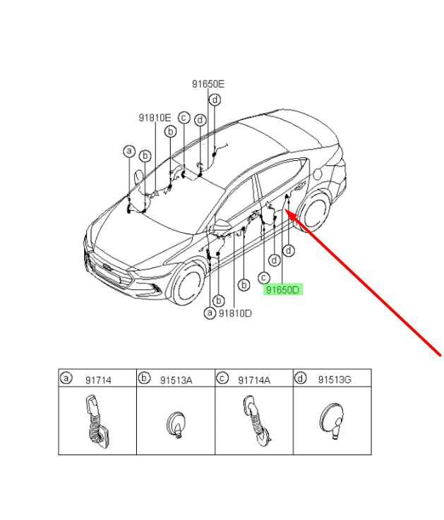 2016-2018 Hyundai Elantra SE Rear Left Driver Side Door Wire Harness 91650-F3010 - Alshned Auto Parts