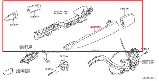 2014-2020 Infiniti QX60 3.5L FWD Rear Door Passenger Right Side Exterior Handle - Alshned Auto Parts