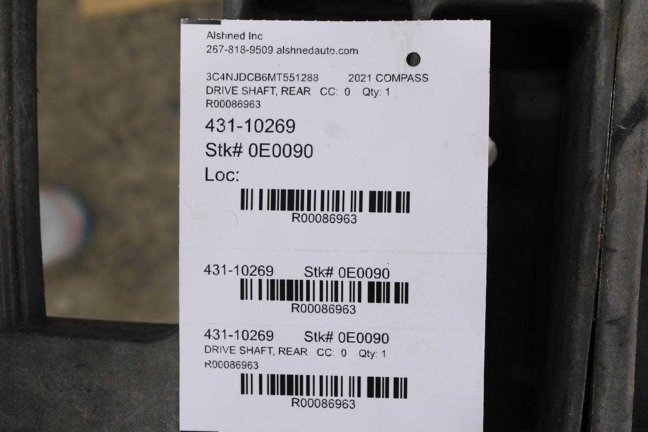 2018-2022 Jeep Compass Limited 2.4L 4WD Rear Drive Shaft Propeller 68305555AB - Alshned Auto Parts