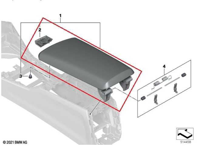 23-25 BMW 430i Gran Coupe xDrive Center Console Armrest Storage Lid 51165A19765 - Alshned Auto Parts