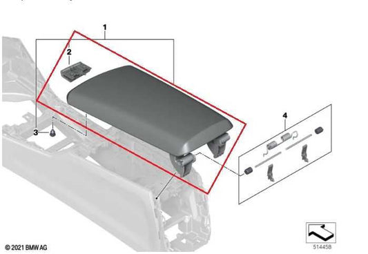 23-25 BMW 430i Gran Coupe xDrive Center Console Armrest Storage Lid 51165A19765 - Alshned Auto Parts