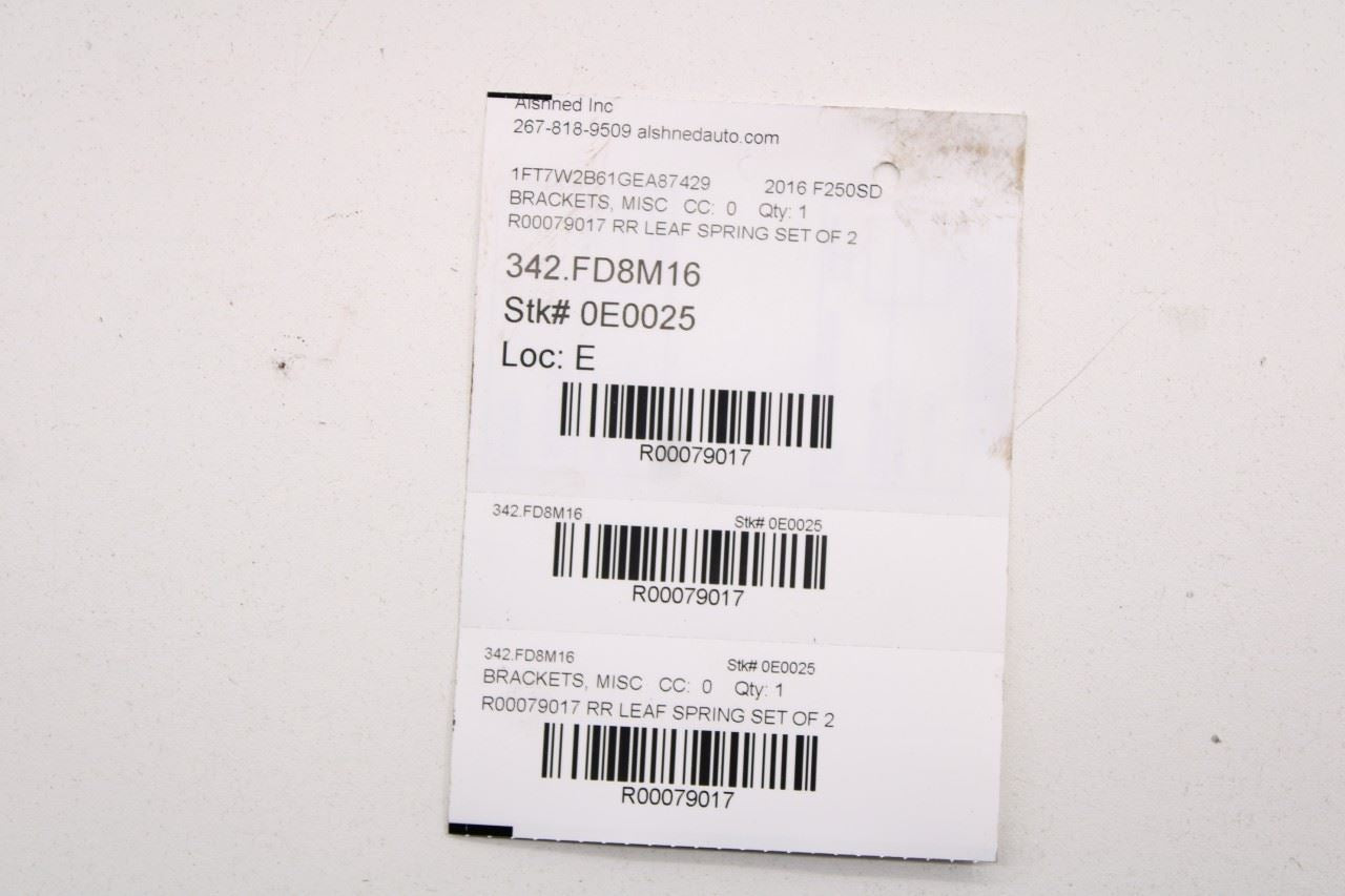 2014-18 Ford F250 Lariat 4WD Rear Right Left Leaf Spring U-Bolt Mount Plate Set - Alshned Auto Parts