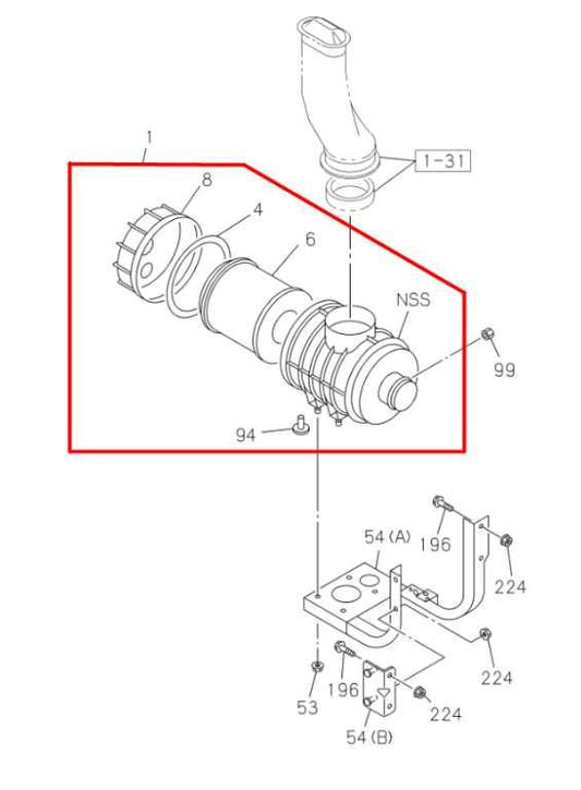 2012-2020 Isuzu NPR HD 6.0L RWD Air Intake Cleaner 8-98050-415-2 OEM - Alshned Auto Parts