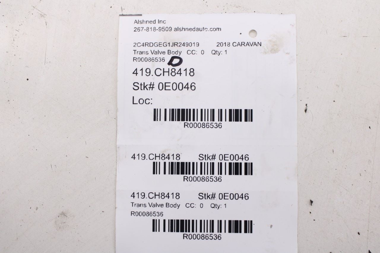 08-20 Dodge Grand Caravan GT 6-Spd Auto Transmission Valve Body R5078723AF *ReaD - Alshned Auto Parts
