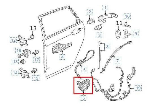 19-25 Cadillac XT4 Premium Rear Right Side Door Lock Latch Actuator 13546554 OEM - Alshned Auto Parts