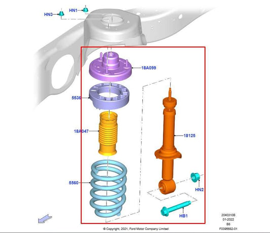 2022-2024 Ford Expedition MAX XLT 3.5L 4x4 Rear Left Driver Shock Strut Absorber - Alshned Auto Parts