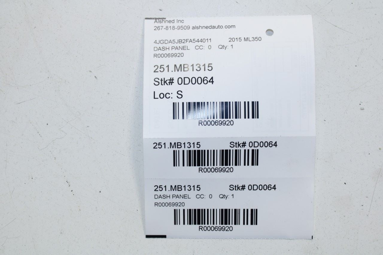 12-15 Mercedes-Benz ML350 3.5L Dashboard Driver LH Side Headlight Control Switch - Alshned Auto Parts