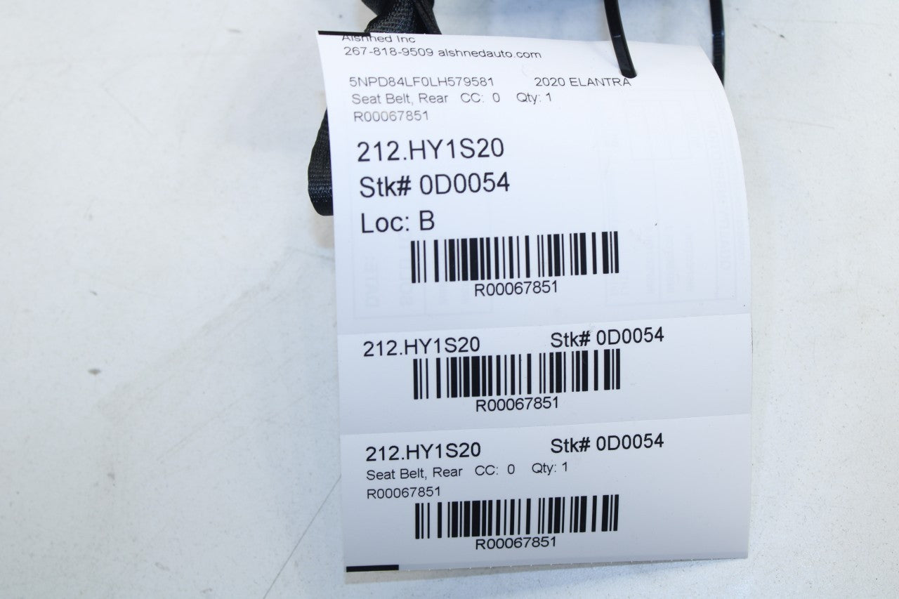 16-20 Hyundai Elantra SEL Rear Passenger Right Side 2nd Row Seat Belt Retractor - Alshned Auto Parts