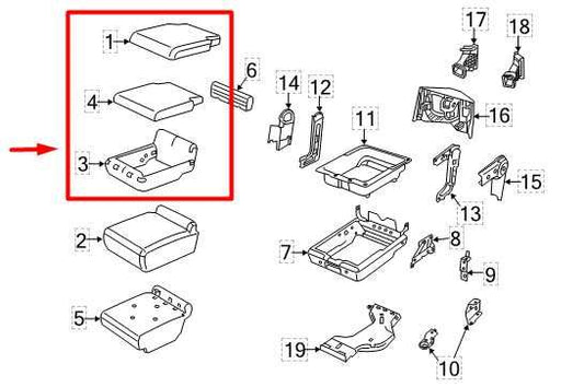 19-24 Ram 2500 Front Center Console Upper Jump Seat w/ Cup Holder 6XU18LA8AA OEM - Alshned Auto Parts