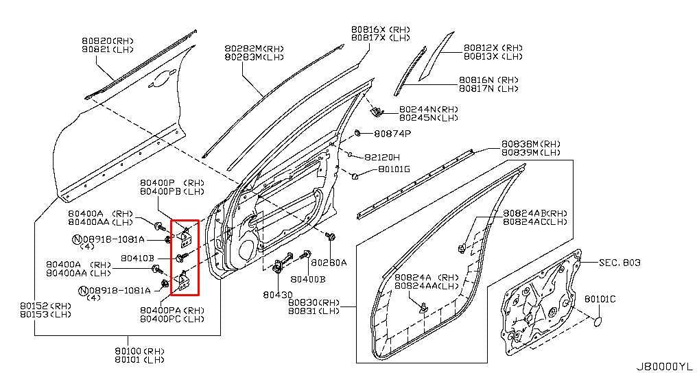 2014-2017 Infiniti QX50 Front Left Door Hinge Upper and Lower Pair 80401-JK00A - Alshned Auto Parts