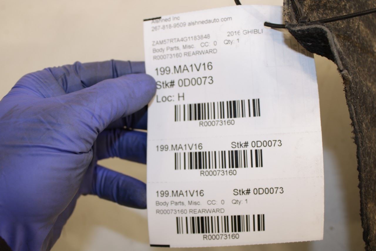 14-20 Maserati Ghibli S Q4 Front LH Fender Liner Rearward Section Splash Shield - Alshned Auto Parts