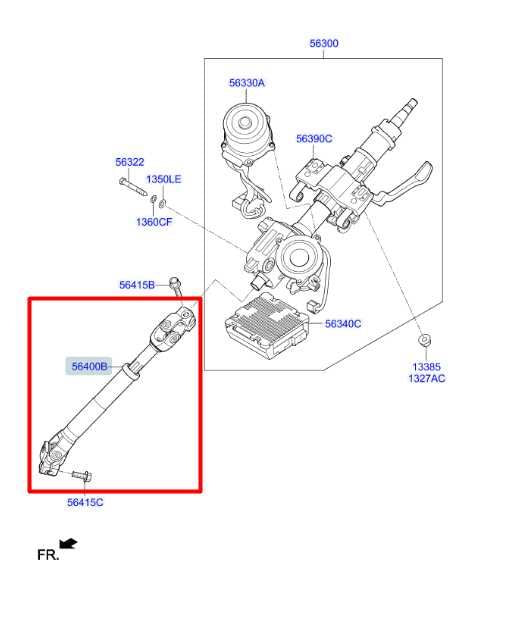 11-17 Hyundai Veloster 1.6L Steering Column Intermediate Lower Shaft 56400-2V001 - Alshned Auto Parts