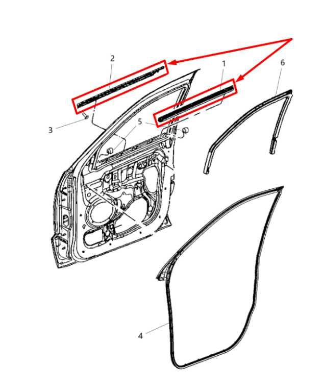 2011-15 Jeep Grand Cherokee Limited FR RH Door Belt Outer and Inner Weatherstrip - Alshned Auto Parts