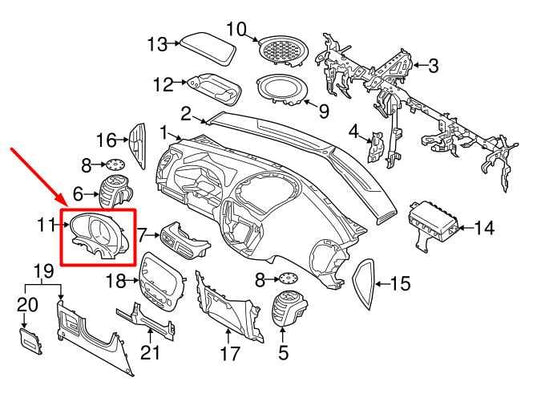 2014-19 Kia Soul Speedometer Instrument Cluster Gauge Trim Bezel 84830-B2000 OEM - Alshned Auto Parts