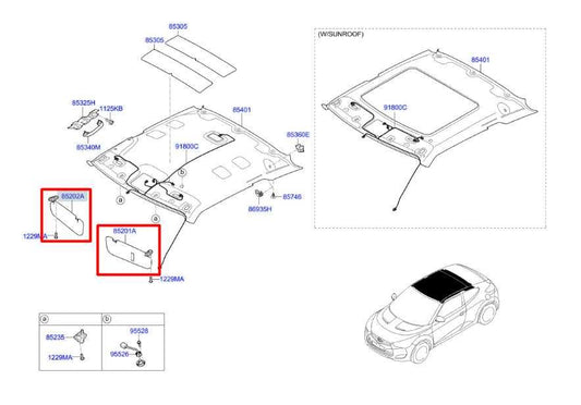 11-17 Hyundai Veloster Front Right and Left Side Sun Visor Set w/ Mirror *ReaD* - Alshned Auto Parts