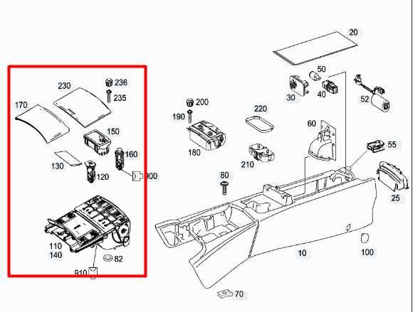 10-13 Mercedes-Benz S550 Front Console Ash Tray Trim w/ Cup Holder 221-680-03-10 - Alshned Auto Parts