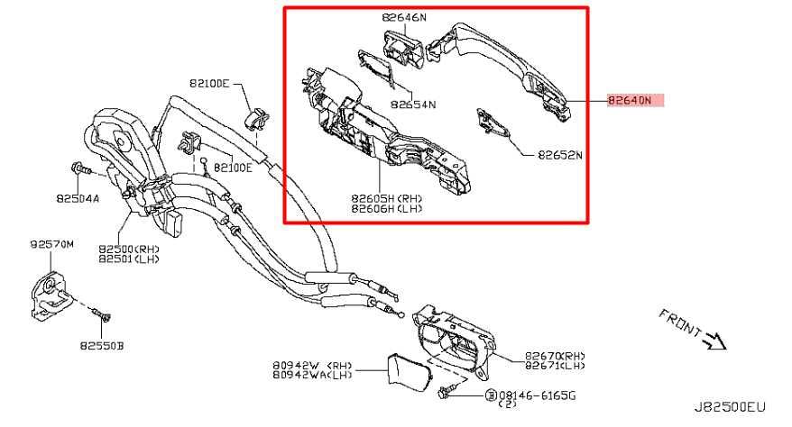 14-17 Infiniti QX50 3.7L Rear Door Driver Left Side Exterior Handle 82640-1BA0A - Alshned Auto Parts