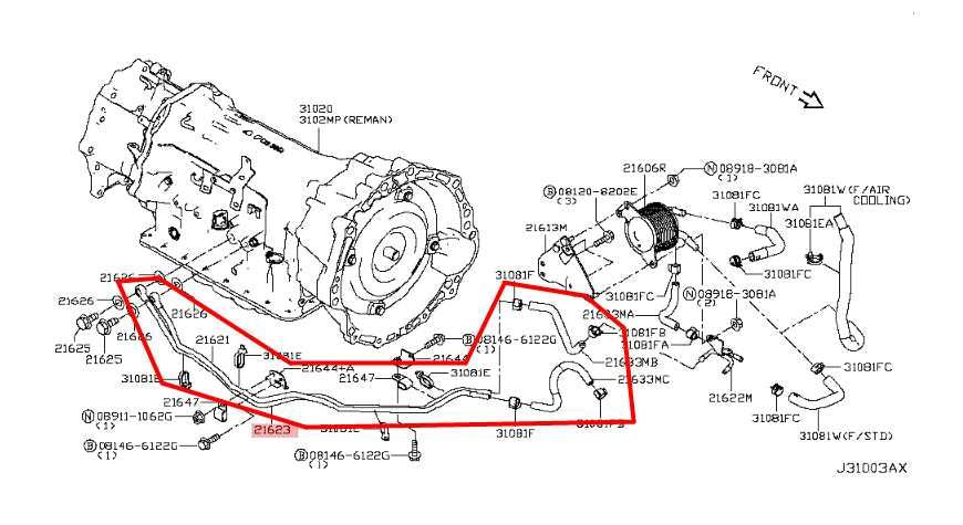 17-22 Infiniti Q60 Luxe 3.0L AWD Transmission Oil Cooler Hose Tube Pipe Line Set - Alshned Auto Parts