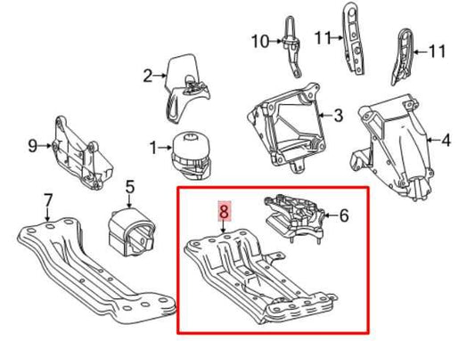 10-16 Mercedes-Benz E350 Sport 4Matic AWD Transmission Crossmember Mount Bracket - Alshned Auto Parts