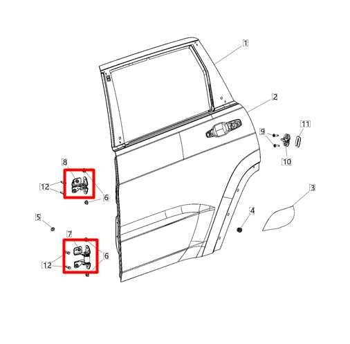2011-2021 Jeep Grand Cherokee Rear Right Door Exterior Hinge Set 55113660AC OEM - Alshned Auto Parts