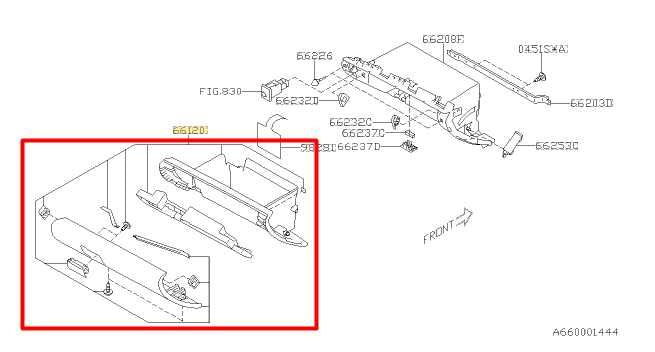 2010-2014 Subaru Legacy Glove Box Storage Compartment 66121AJ00AWJ OEM - Alshned Auto Parts