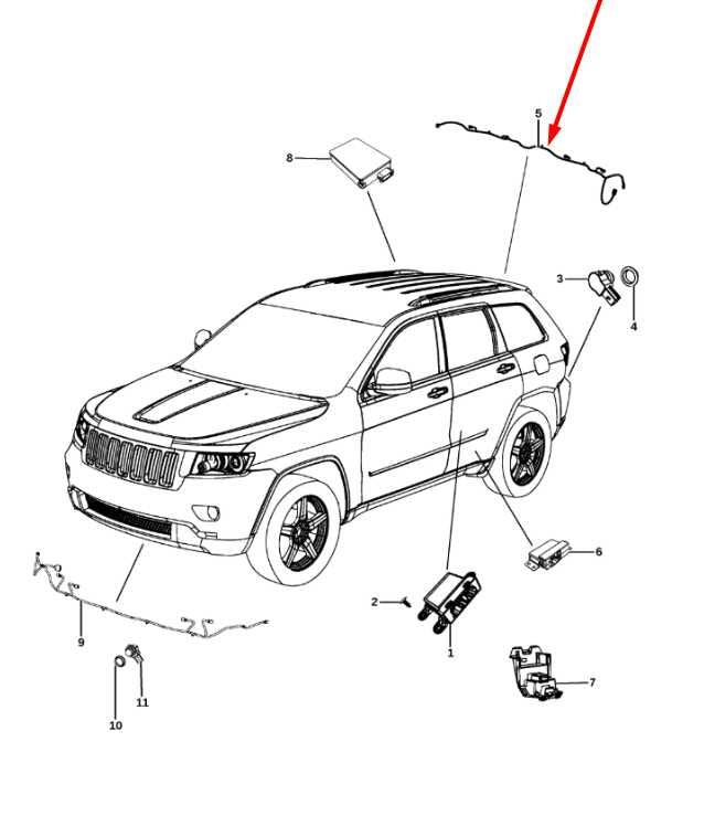 2014-15 Jeep Grand Cherokee Overland Rear Bumper Park Assist System Wire Harness1