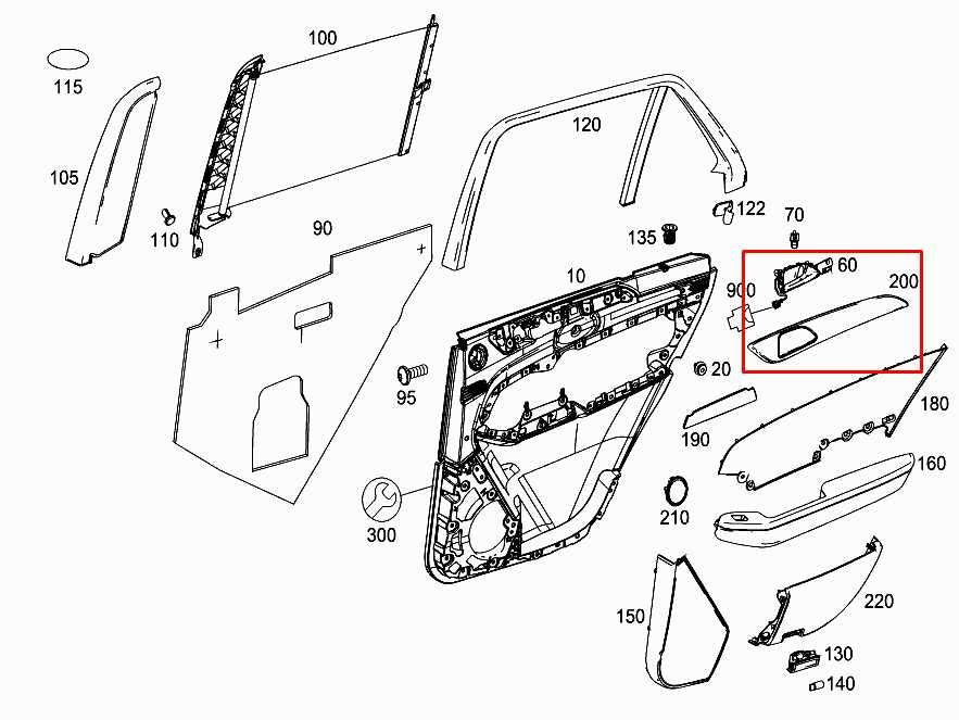 12-15 Mercedes-Benz ML350 Rear Right Door Interior Handle w/ Trim 166-760-06-61 - Alshned Auto Parts