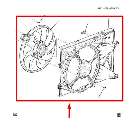2017-20 Chevrolet Trax Premier 1.4L Radiator Cooling Fan Motor Assy 95392642 OEM - Alshned Auto Parts